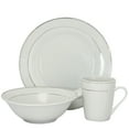 thumbnail image 2 of Gibson Tuxedo Deluxe 12 Piece Gold Banded Ceramic Dinnerware Set, 2 of 4