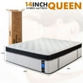 thumbnail image 6 of Queen Rose 14'' Queen Size Mattress Hybrid Memory Foam Mattress, Medium Firm, Pressure Relief, Mattress in a Box, 6 of 14
