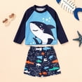 thumbnail image 2 of Younger Tree Toddler Baby Boys Swimsuits Trunk Rashguard Long Sleeve Top Shorts Two Pieces Bathing Suit Swimwear Outfit for 6-7T, 2 of 7