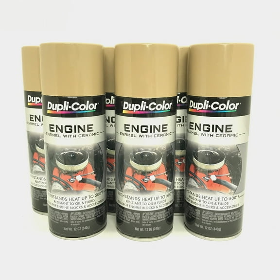 Duplicolor DE1638-6 PACK Engine Enamel Paint w/ Ceramic, CUMMINS BEIGE - 12 oz