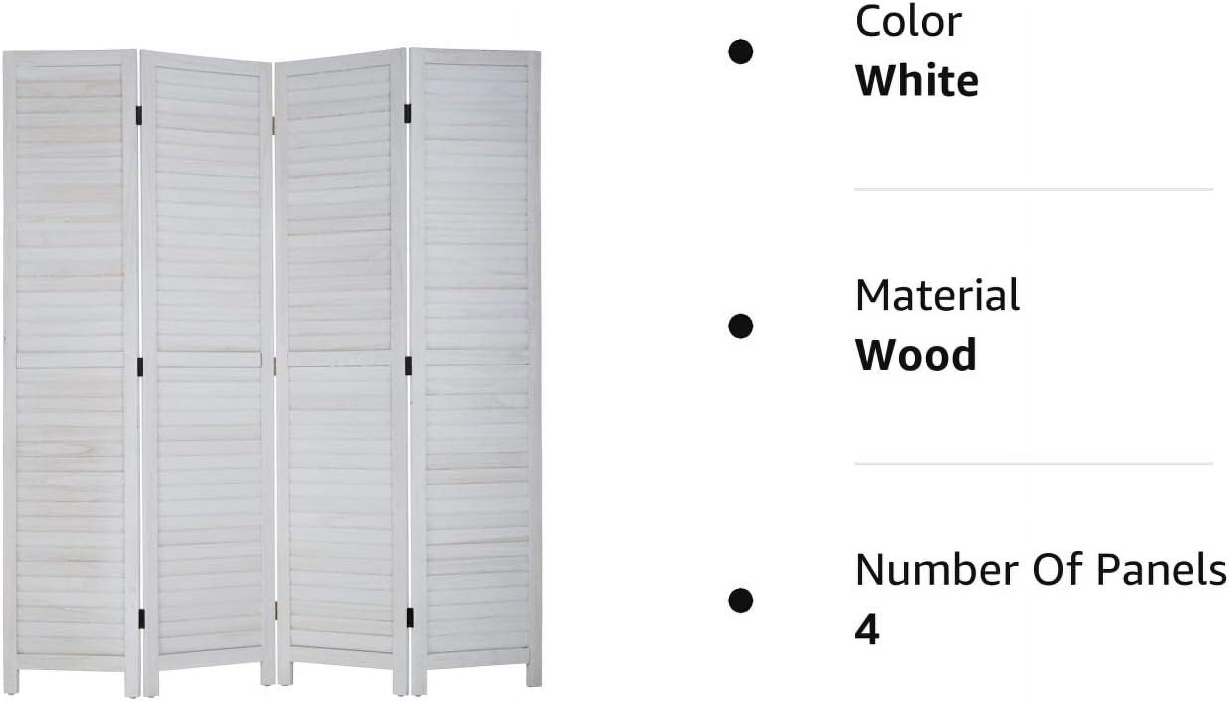 Dkelincs 4 Panel Wood Room Divider 68.9" x 15.7" Folding Privacy Screen Wall Divider for Home Office Bedroom,