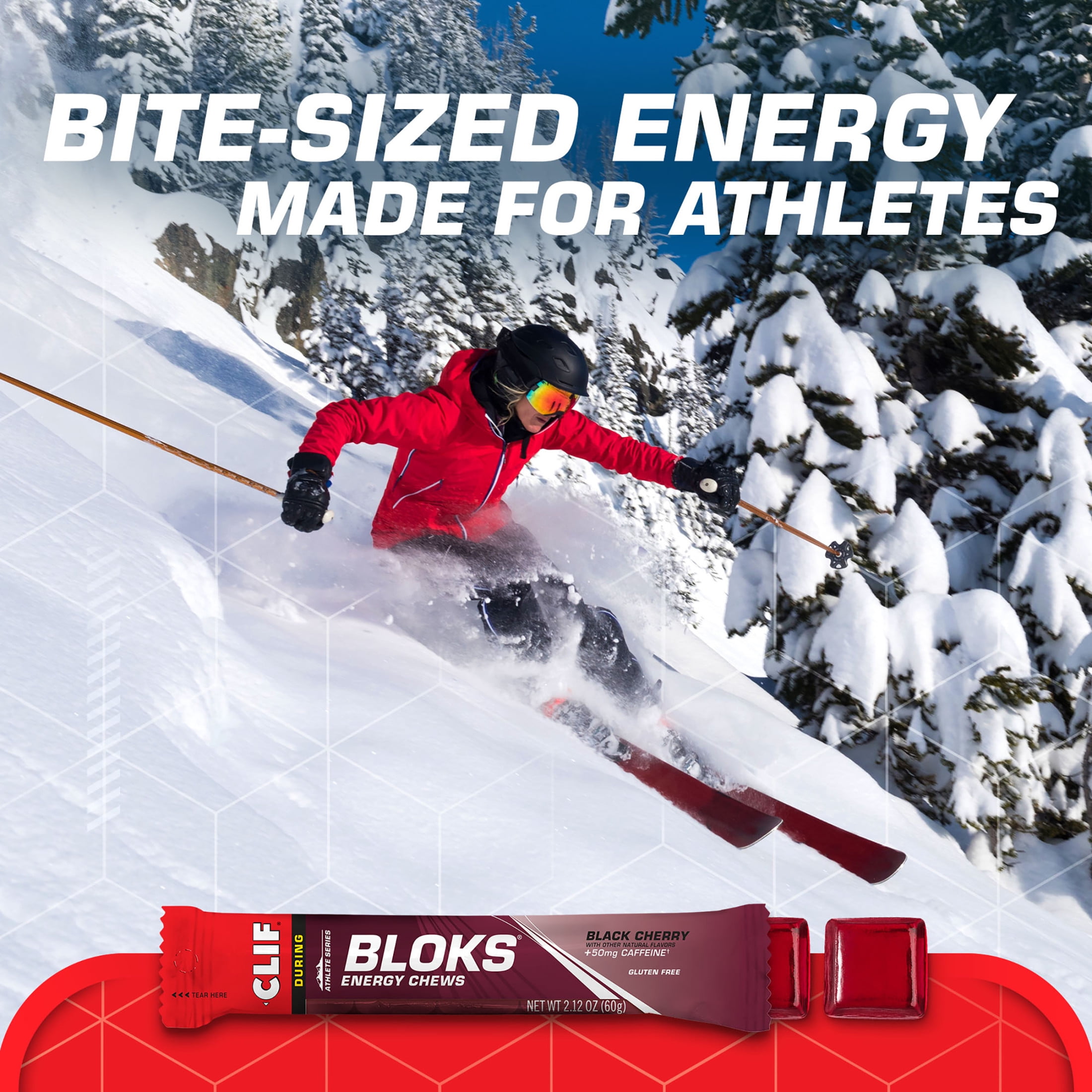 (3 pack) CLIF BLOKS Black Cherry Flavor with Caffeine Plant Based Energy Chews, 1ct