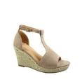 thumbnail image 1 of Judith-36 Women's Open Toe T Strap Ankle Strap Espadrille Wedge Sandals, 1 of 2