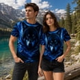 thumbnail image 3 of Wolf Graphic T Shirt for Men Women, Lightning Storm Full Print Casual Streetwear Tee, 3 of 5