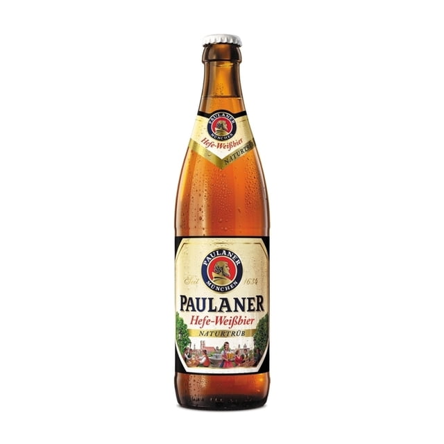 Cerveza clara Paulaner hefe weissbier naturtrub botella de 500 ml
