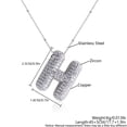thumbnail image 3 of Z ZACHÉ Bubble Initial Necklace 18K White Gold Plated - Dainty Cubic Zirconia for Women - Silver Letter H, 3 of 6