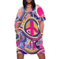 thumbnail image 1 of Vestido holgado con bolsillo para mujer ropa de arte Retro Hippie paz y amor, 1 of 6