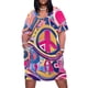 thumbnail image 1 of Vestido holgado con bolsillo para mujer ropa de arte Retro Hippie paz y amor, 1 of 6
