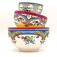 thumbnail image 2 of Euro Ceramica Zanzibar Collection Vibrant Ceramic Mixing Bowls, 3 Piece Set, Spanish Floral Design, Assorted Sizes, Multicolor, 2 of 4
