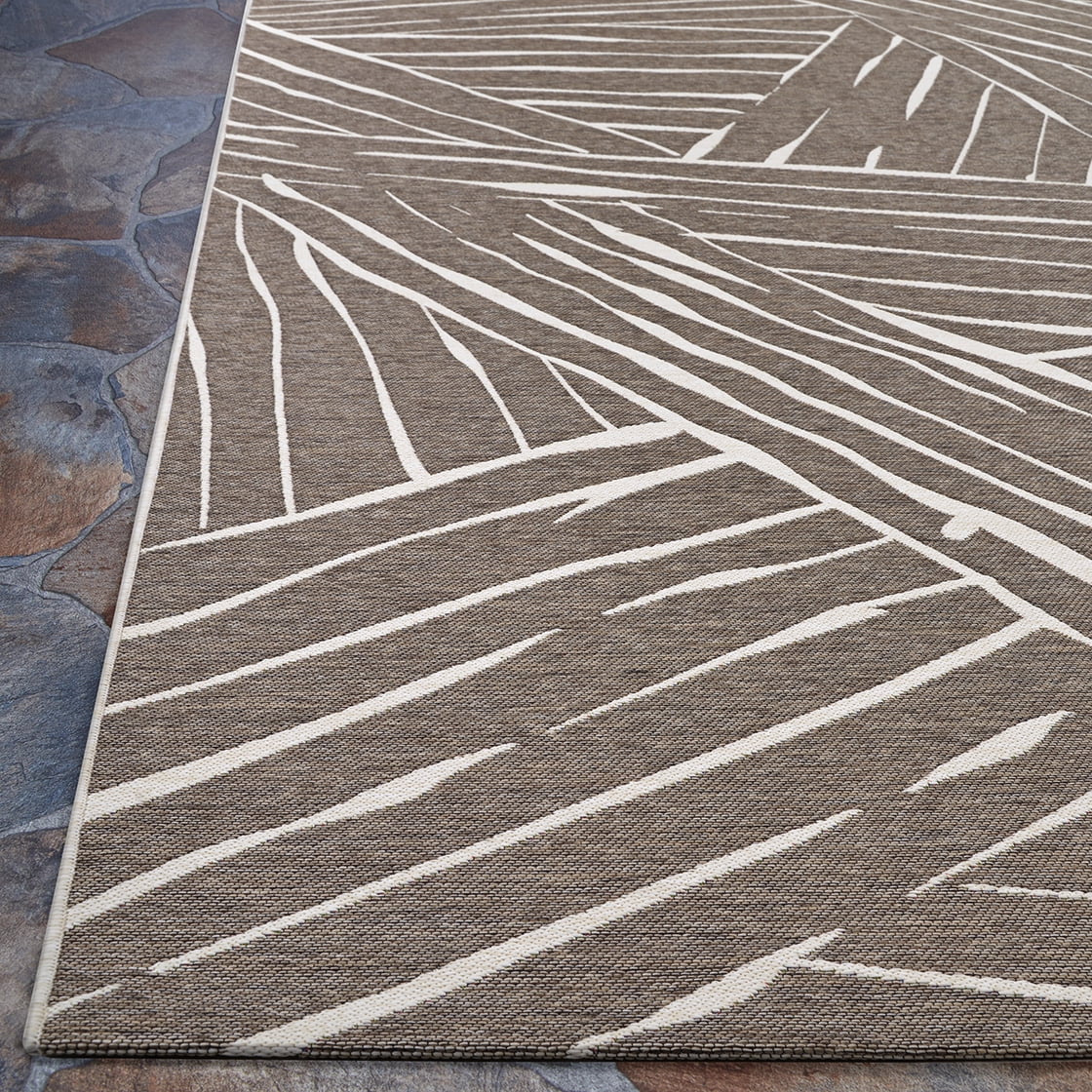 Couristan Dolce Parquet 8'1" x 11'2" Mocha Outdoor Rug