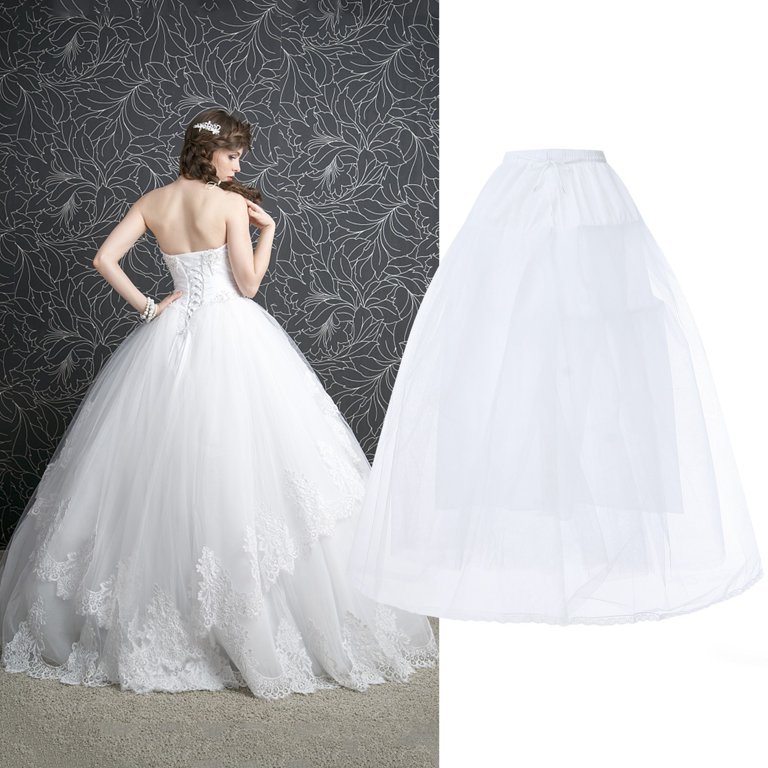 Vupsgez Womens 0 Hoop A Line Floor Length Wedding Ball Gown Petticoat Underskirt (White,One Size)