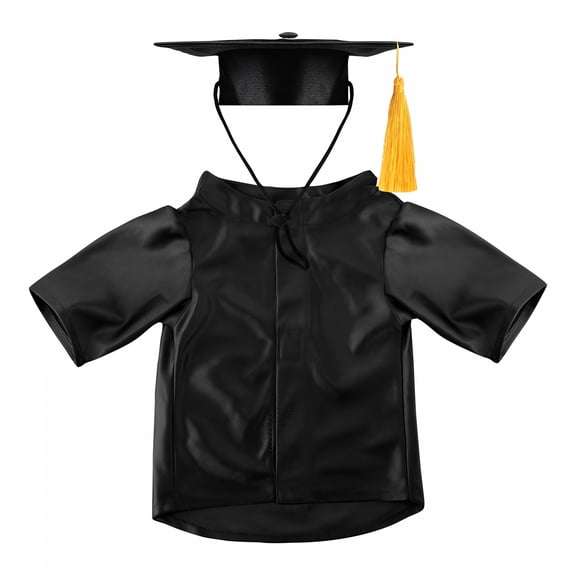 TELOLY Medium Dog Graduation Cap and Gown Hat Pet Graduation Gown Costume Outfit for Tiny Dog Little Cat Dolls Clothes