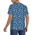 thumbnail image 2 of Hirioo Blue Flowers for Men's Baseball T-shirt Shirts Short Sleeve Casual Summer Button Stretch T Shirts,Size S-4XL-X-Large, 2 of 7