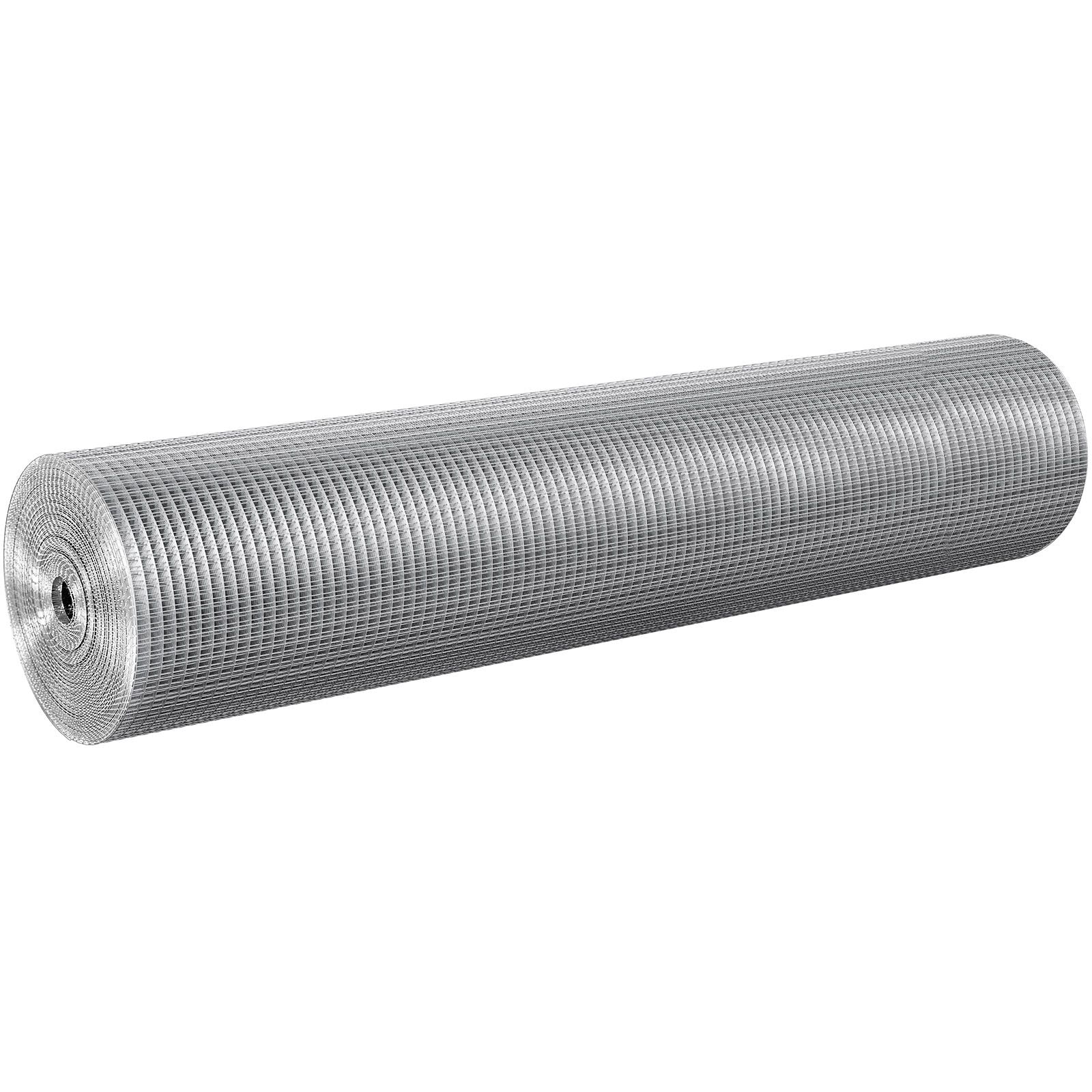 Hardware Cloth 1/2 inch 48 inch x 100 ft 19 Gauge Chicken Wire Fence, Hot-Dip Galvanized After Welding Metal Wire Mesh Roll, Garden Plant Welded Fencing Roll Supports Poultry Netting Cage Fence