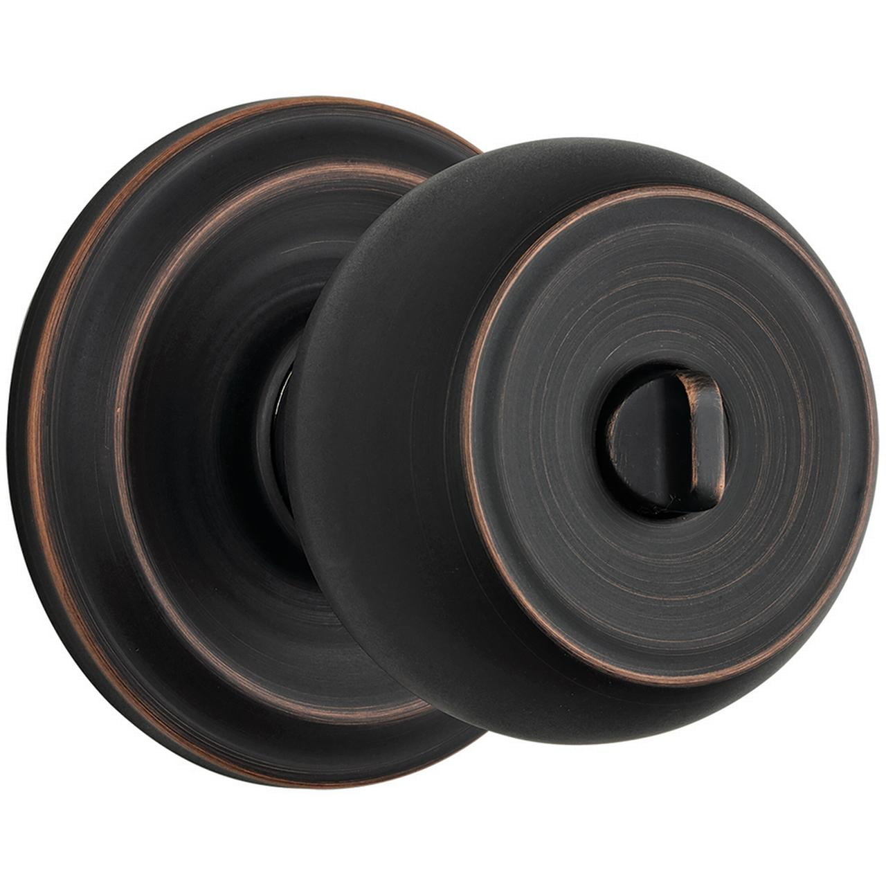 Brinks Push Pull Rotate Stafford Interior Locking Doorknob in Tuscan Bronze