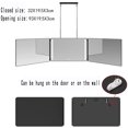 thumbnail image 2 of Trifold Makeup Mirror with LED Lights, Hanging Trifold Vanity Mirror, Portable Light Mirrors for Vanity with Touch Screen Switch, 180° Adjustable Rotation Mirror, 2 of 7