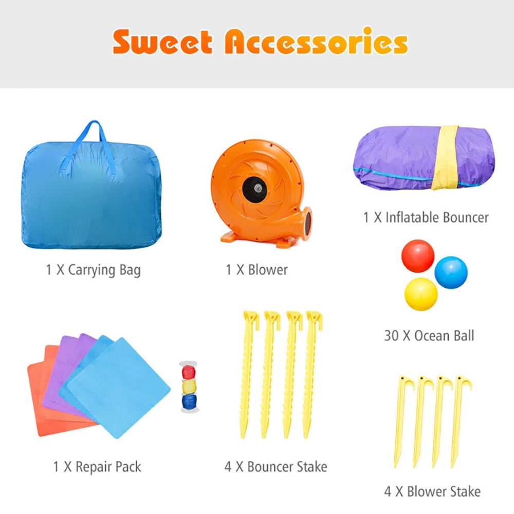 Aimee Lii Kids Inflatable Bounce House Dragon Jumping Slide Bouncer Castle with 740W Blower, Playhouse for Kids Outdoor