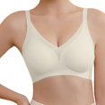 thumbnail image 2 of Gymayou Women Seamless Wireless T-Shirt Bra Deep V Neck Comfort Everyday Lingerie Adjustable Thin Strap Smooth Support Bralette No Underwire Soft White M, 2 of 6