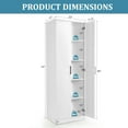 thumbnail image 3 of Gymax 70'' Storage Cabinet Freestanding Pantry Cabinet w/2 Doors & 5 Shelves White, 3 of 10
