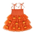 thumbnail image 4 of mgoYE Toddler Girls Halloween Tulle Dress Ruffle Sleeve Pumpkin Embroidery Princess Tutu Dresses Casual Kids Outfits Clothes(Orange,2-3 Years), 4 of 8