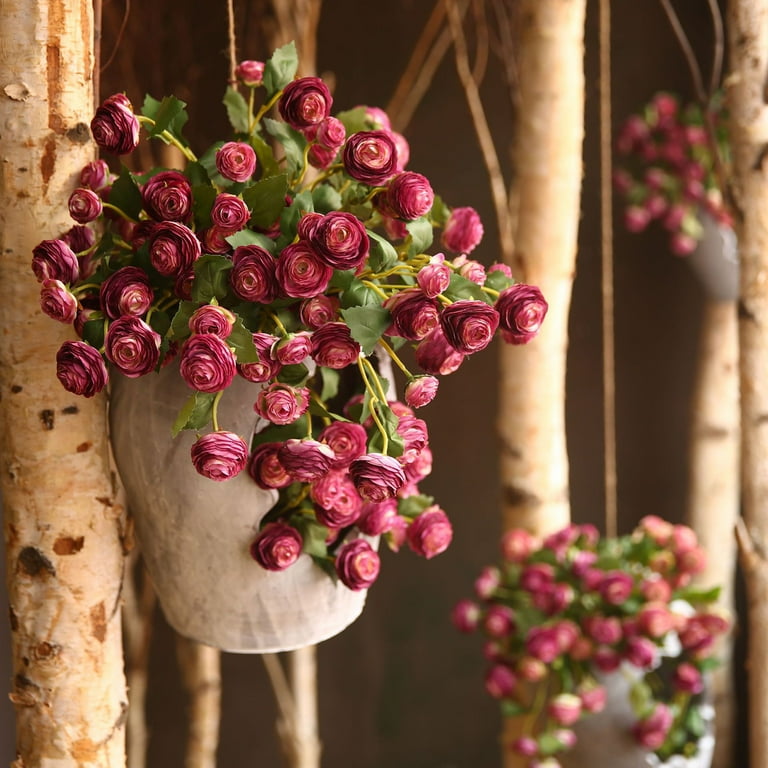 Yesbay 2 Pcs Realistic Artificial Flower Vivid Eye catching Decorative UV resistant Table Centerpieces Imitation Flower Home Decor
