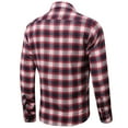 thumbnail image 3 of Flannel Shirts for Men Slim Fit Long Sleeve Button Up Plaid Shirt Brushed Soft Outdoor Shirts Red 2XL, 3 of 5