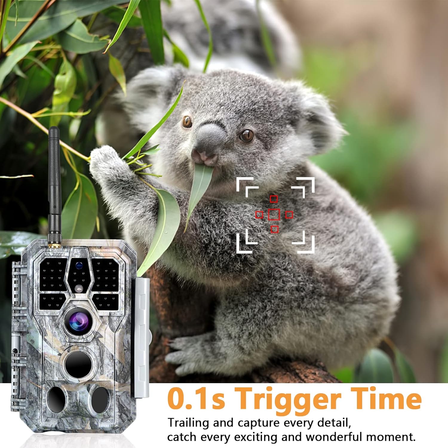 BLAZEVIDEO WiFi Game & Trail Camera 64MP 1296P, Night Vision 0.1s Trigger Time Waterproof IP66 Motion Activated, App Controll Send Picture to Cell Phone for Hunting Wildlife, Home Surveillance