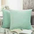 thumbnail image 4 of NTBAY 2 Pack Velvet Throw Pillow Cover, Soft Decorative Square Pillowcase, Cushion Cover with Hidden Zipper, 22"x22", Cyan, 4 of 5