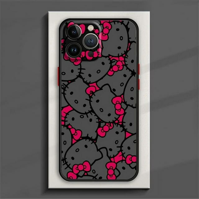 Sanrio Cartoon Hello Kitty Phone Case For iPhone 15 14 13 12 11 Pro Max mini XS XR X 8 7 6 Plus SE Frosted Translucent Cover FJH FJH