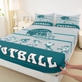 thumbnail image 3 of Feelyou Eat Sleep Sports Twin Sheet Sets, Gray Teal Football Helmet Twin Fitted Sheet, Teens Kids Boys Girls Flat Sheet, Ultra Soft Bedroom Decor, 3pcs, 3 of 7