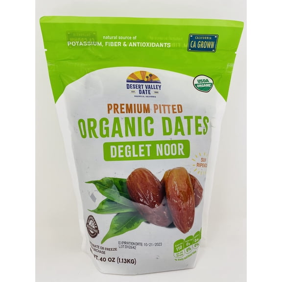 ORGANIC Deglet Noor Pitted Dates Grown in California OU Kosher by Desert Valley Date
