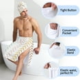 thumbnail image 4 of Colevkie 2 Pcs Men's Wearable Bath Skirt & Towel Set Quick Drying and Absorbent Bathroom Wrap Set for Home Spa Hotel Beach with Adjustable Closure, 4 of 7