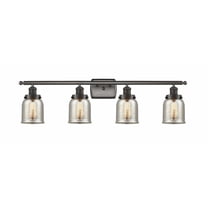 916-4W-OB-G58 Innovations Lighting Bell - 4 Light Bath Vanity In Industrial Style-12 Inches Tall and 36 Inches Wide-Oil Rubbed Bronze Finish-Silver