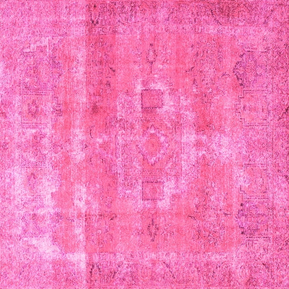 Ahgly Company Indoor Square Persian Pink Traditional Area Rugs, 8' Square