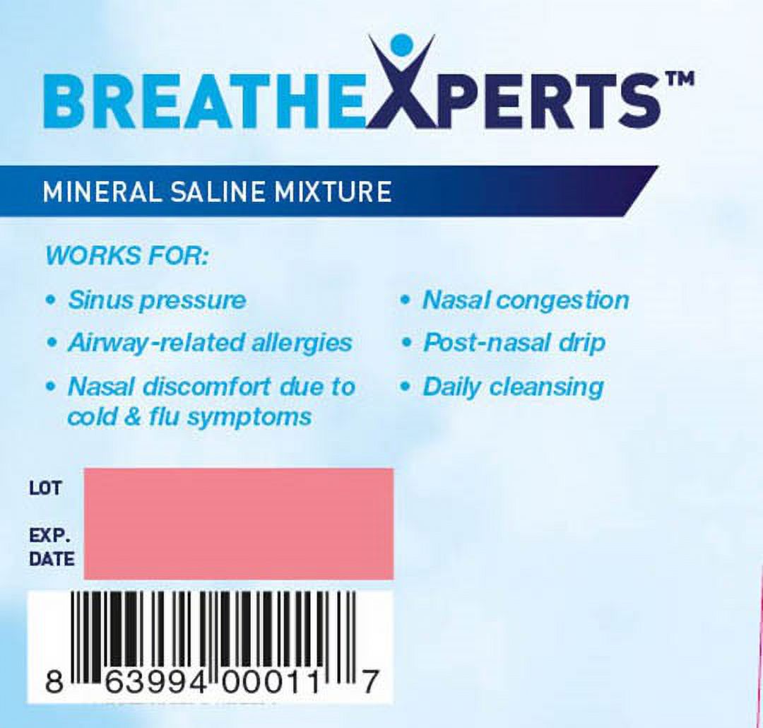 BreatheXperts Nasal Irrigation Kit Mineral Saline Mixture Refills, 30 ...