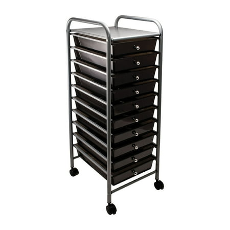 Advantus Portable Drawer Organizer, 13w x 15 3/8d x 37 3/4h, Smoke/Matte Gray