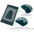 thumbnail image 3 of Abiyou 2 Pieces Muslim Prayer Mat - Polyester Portable Travel Rug With Compass for Ramadan (Black, Green), 3 of 6