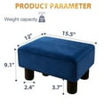 thumbnail image 3 of Dycanpo Small Rectangle Foot Stool Footrest Ottoman Stool with Velvet Fabric for Living Room, Blue, 3 of 8
