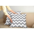 thumbnail image 3 of Ambesonne Grey Throw Pillow Cover 2 Pack, Geometrical Zigzag Stripes, 20", White Grey, 3 of 6