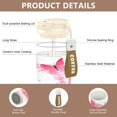 thumbnail image 3 of 500ml Stainless Steel Coffee Mug with Portable Beige Strap Vacuum Insulated Ceramic Coated Coffee Tumbler Floral Heart with Pink Glitter, 3 of 8