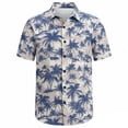 thumbnail image 4 of Men's Hawaiian Shirt Funny Print Short Sleeve Floral Button Down Shirts Tropical Holiday Beach Shirts Blue XXXXL, 4 of 4
