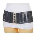 thumbnail image 4 of Women CHARCOAL Dark Grey Elastic Belt Silver Buckle  S M, 4 of 8