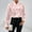 Pink, variant on Oplxuo Women's Dressy Ruffle Satin Slik Button Down Tops Loose Long Sleeve Lapel Tunic Shirts Business Casual Office Blouses
