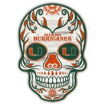 Miami Hurricanes 12'' Sugar Skull Sign