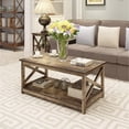 thumbnail image 4 of Contemporary 2-Tier Farmhouse Coffee Table in Rustic Wood Finish, 4 of 4