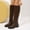 #002-Brown, variant on Women's Fashionable Casual Multi-Color Thick-Soled Suede Western Boots Fall And Winter Style Comfortable Cool Long Boots
