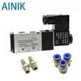 thumbnail image 2 of Pneumatic Electric Solenoid Valve 4v210-08 5 Way 2 Position Control Air Gas Magnetic Valve 12v 24v 220v 4mm-12mm Hose Fittings, 2 of 5