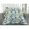 thumbnail image 2 of Ambesonne Tropical Themed Quilted Coverlet 2 Pcs, Retro Wave Hawaii, Twin Size, Fern Green Eggshell Rose, 2 of 4