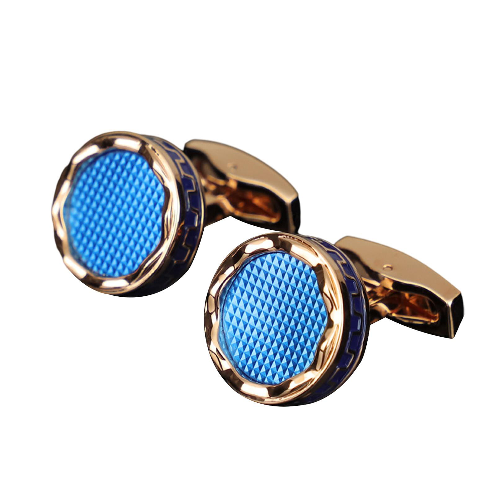 Men's Crystal Shirt Cufflinks Business Suit Round Cuff Links French Button 
