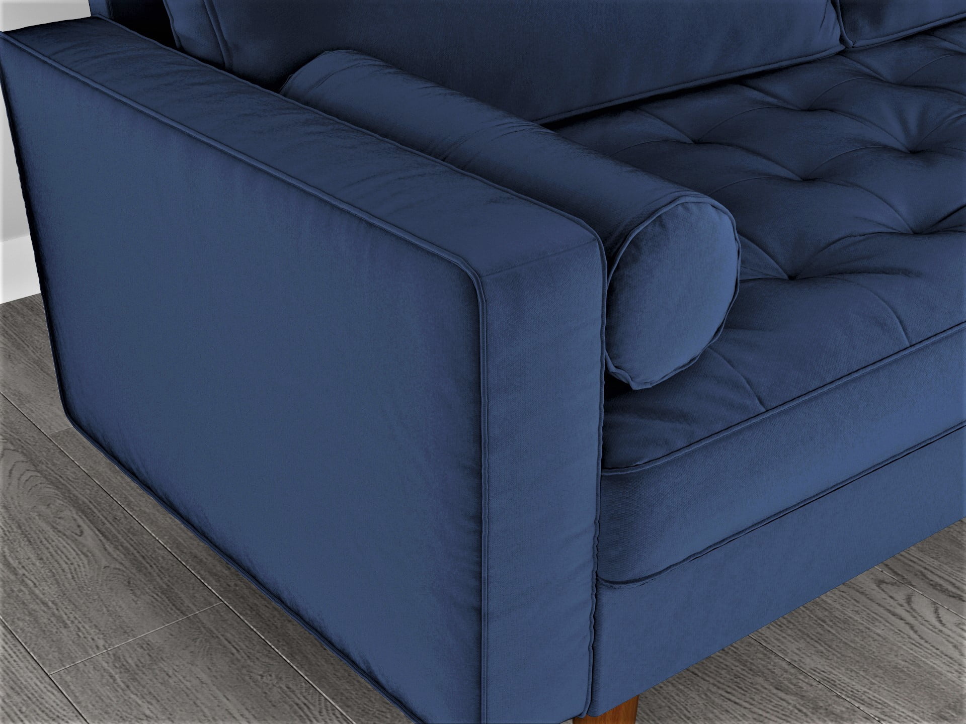 Uspridefurniture Helene 55.87'' Velvet Recessed Arm Loveseat,Blue